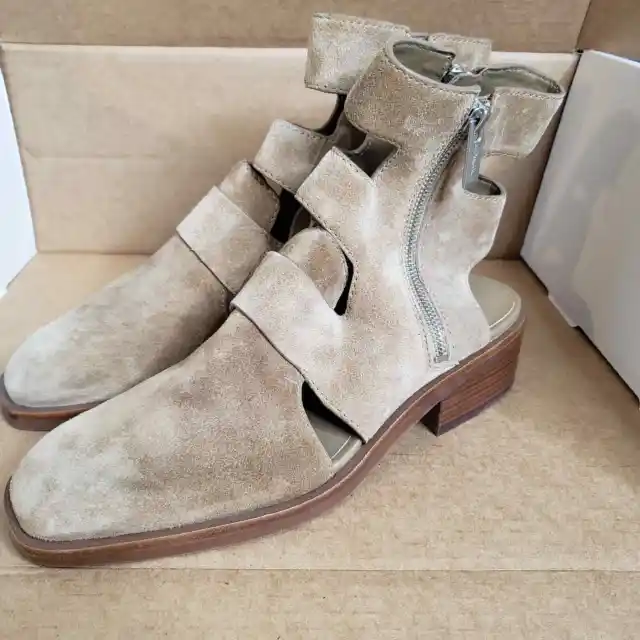 3.1 Phillip Lim Tan Alexa Cutout double zipper closure booties size 8.5 NWOB