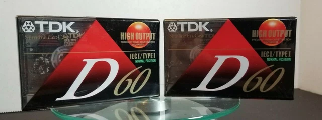 TDK D60 High Output Dynamic Performance IECI/Type ~ 2 Cassette Tapes ~ New 1A1