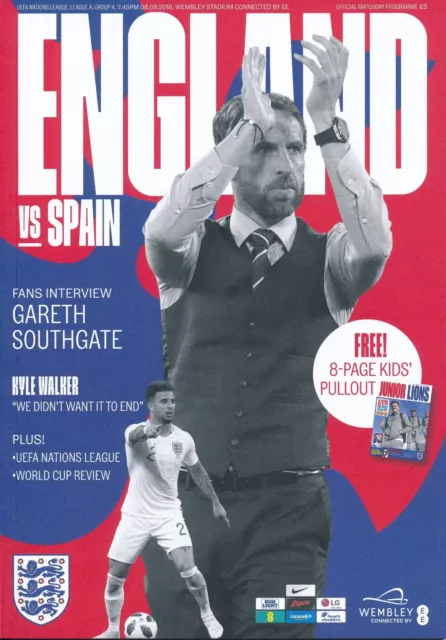 ENGLAND v Spain (UEFA Nations League 08.09) 2018 - Official match programme