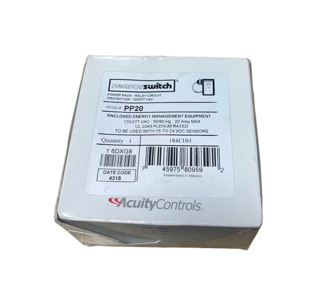 SENSOR SWITCH PP20 Power Pack Relay Circuit 120/277VAC, 184CHH *FREE