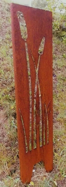 GARTEN SICHTSCHUTZ WAND Rost Windschutz Corten Stahl Deko rostig