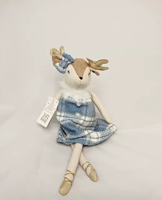 Darling Reindeer Ballerina - New With Tags - Rag Doll Shelf Sitter