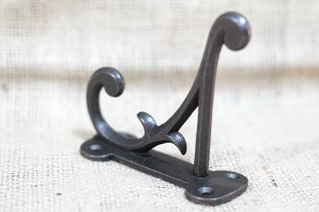 12 Coat Hooks Antique Style Cast Iron 4.5" Wall Double Restoration Industrial 3