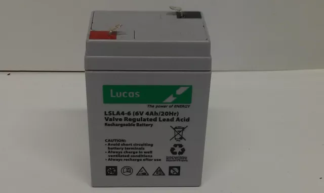 LUCAS LSLA4-6  6V 4AH (4.5AH) Rechargeable Battery 3