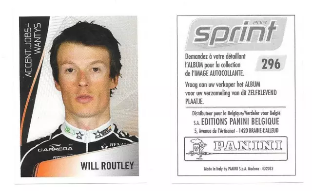 Vignette N°296 - Sprint 2013 - Edition Belge - Will Routley