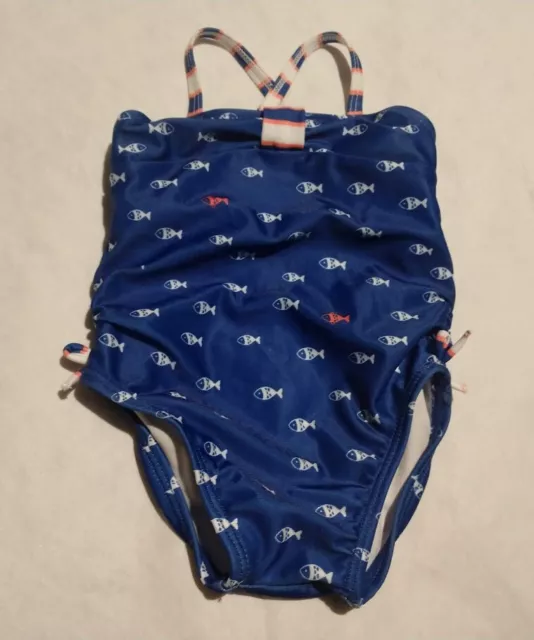 NWT Gymboree Little Blue Island Fish Swim Bathing Suit Swimsuit 1PC Baby Girl