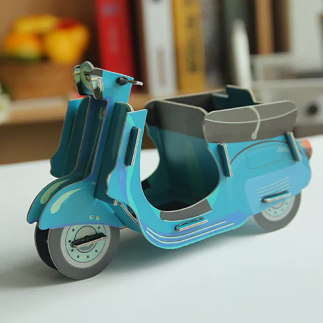 Decorative Motorbike Design Penholder Creative DIY Storage Box Desktop Pen