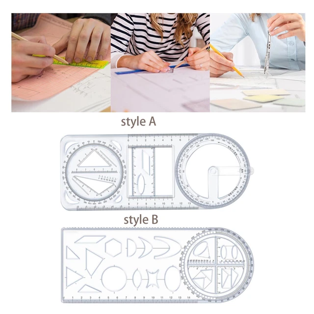 Gabarit Cercle Dessin Technique - Trace Cercles Et Symboles - 170x150mm - Plastique Transparent