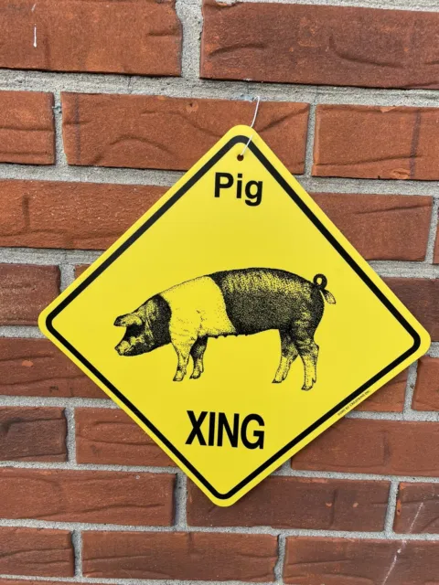 Pig Crossing Sign: 'Pig XING'. NEW!! KC creations Farm Animals
