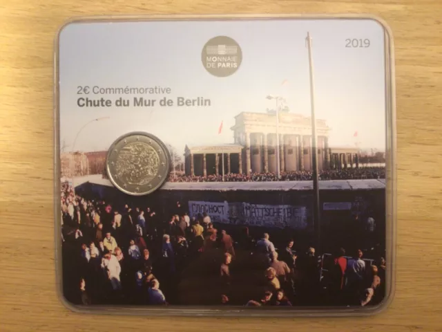 2 euro BU France 2019 Chute du mur de Berlin commémorative pièce sous blister