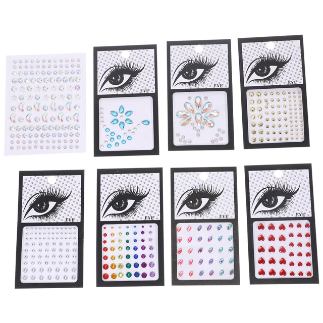 8 Sheets Strass-Aufkleber Für Das Gesicht Strass-Gesichtsaufkleber Meerjungfrau