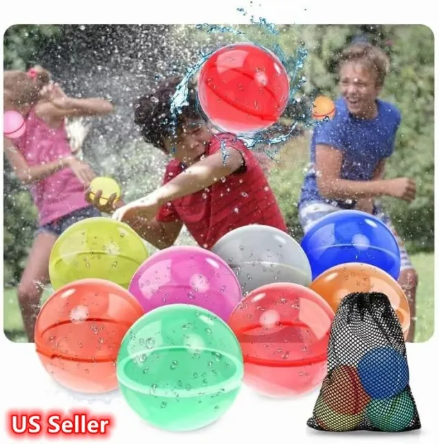 8Pack Magnetic Reusable Water Balloon Fast Refillable Self-Sealing ball for Kids
