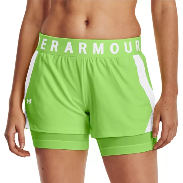 Under Armour Womens Play Up 2 In 1 Running Shorts - Green