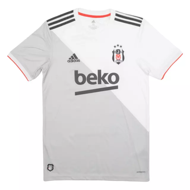 ADIDAS 2020-21 Besiktas Home Kit Mens Football Shirt Jersey Grey Short Sleeve XS