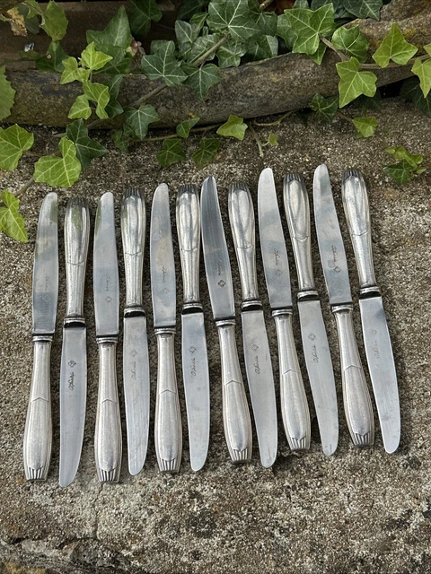 12 Couteaux Entremet Fromage En Metal Argente Christofle Modele Regence | Métal argenté modèle