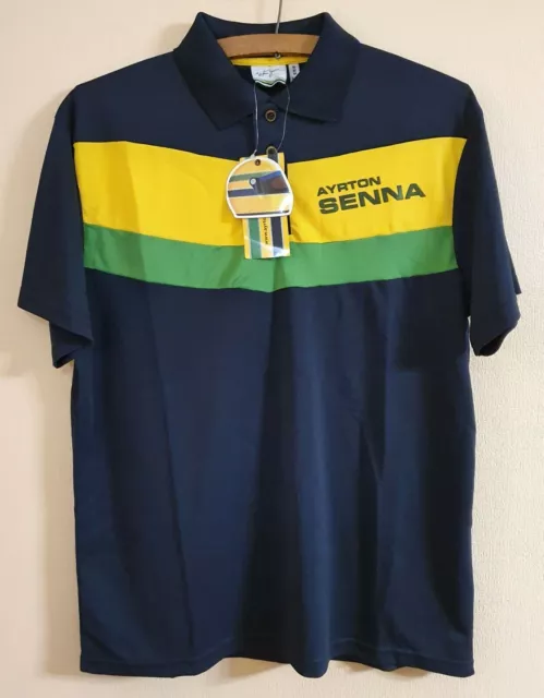 Ayrton Senna F1 Racing Poloshirt Formel 1 One Jersey T-Shirt – Größe M NEU