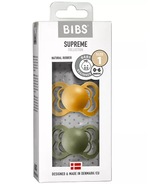 BIBS Set 2 Sucettes Gommotti Supreme Tétine En Caoutchouc Naturel (0-6 Mois)