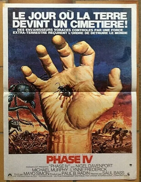 AFFICHE ancienne CINEMA : "Phase IV" 1974 avec Nigel Davenport