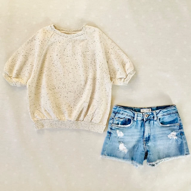 ZARA Age 10 Short Sleeve Sweatshirt & Denim Shorts. Fit 9-10