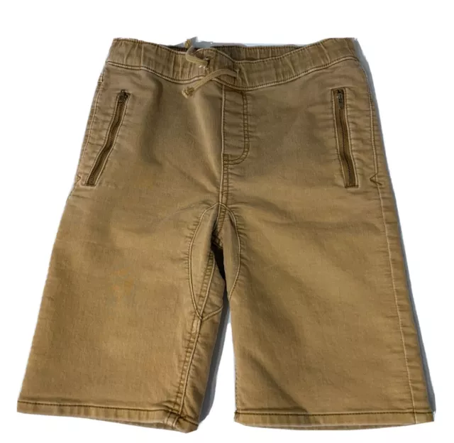 Art Class Shorts Boys Large Brown Tan Khaki Youth Zip Pockets Drawstring Comfort