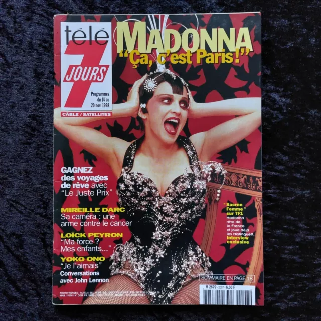 MADONNA Ca C'est Paris! - Tele 7 Jours - RARE French TV Guide Magazine NOV 1998