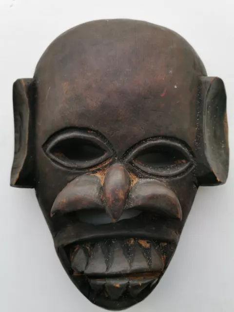Old Antique Hand Carved Wooden Monkey Mask African Folk Art Tribal Wall Art Rare