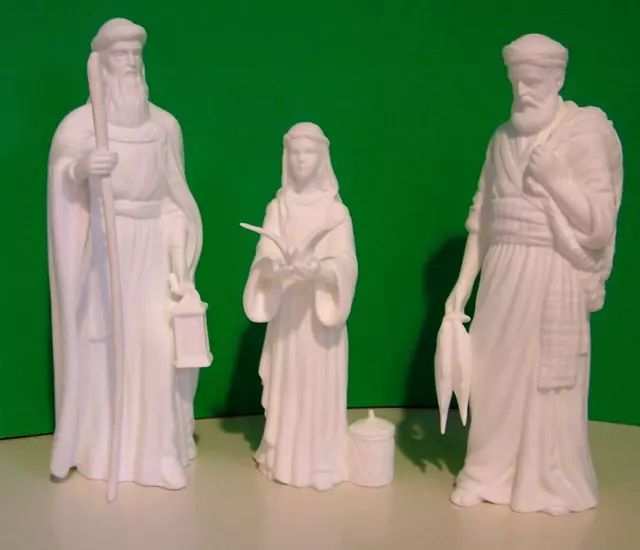 LENOX  The NATIVITY 3 TOWNSPEOPLE Bone China set -- Bisque -- -- NEW in BOX