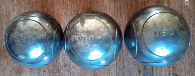 triplette boules pétanque de compétition  OBUT  ATC  Poids 720 g Diamètre 74 mm