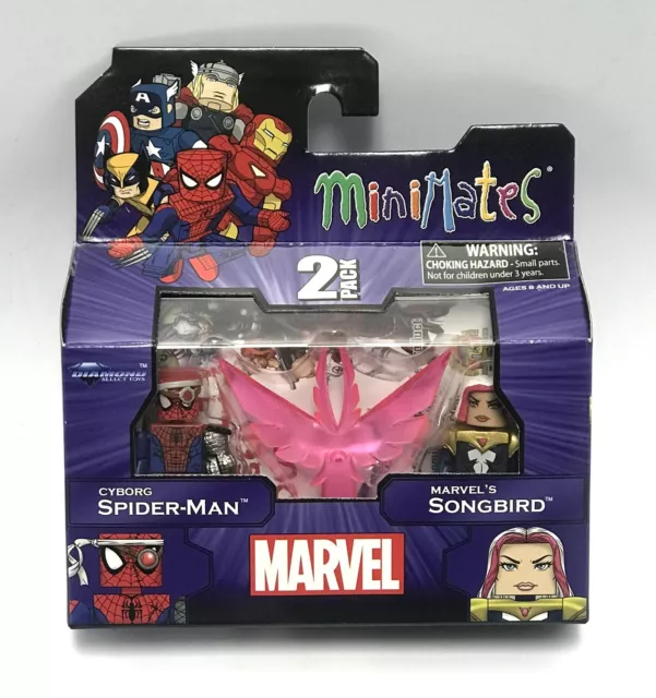 Diamond Select Toys Minimates Marvel Cyborg Spider-Man and Songbird figures NEW!