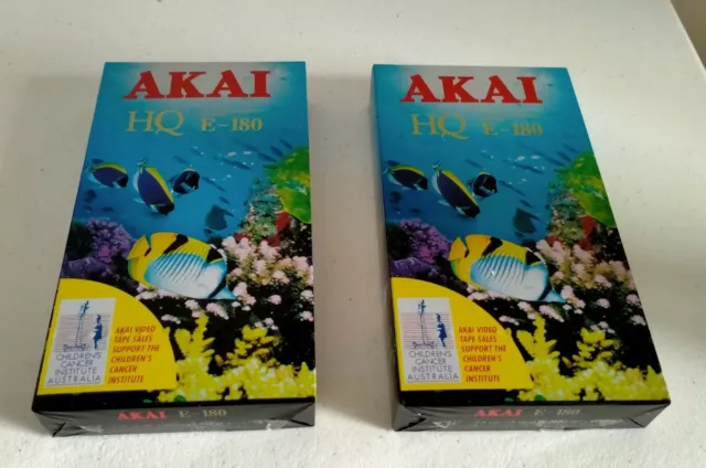 AKAI HQ E-180 VHS * 2 New Blank Sealed High Quality Tapes