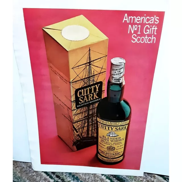 1968 Cutty Sark Scotch Vintage Print Ad 60s Original