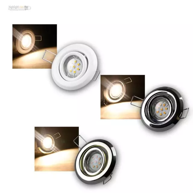 Einbauleuchten Komplett-Set, LED Einbaustrahler, 3 Designs, Spots Strahler 230V