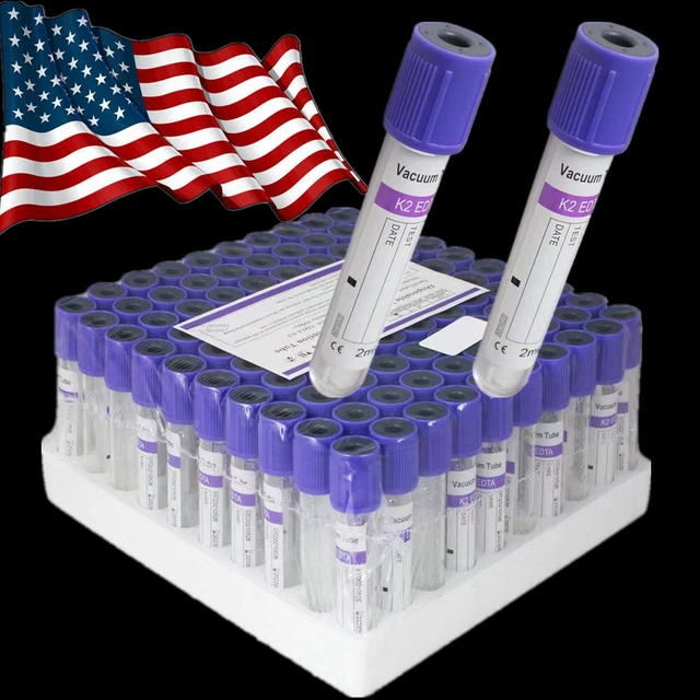 100PACK STERILE GLASS Vacuum Blood Collection Tubes for Medical Lab Use