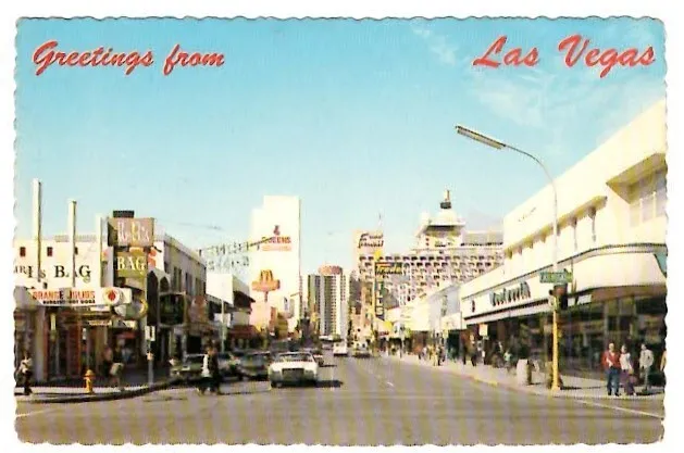 Greetings from LAS VEGAS ~ Vintage Post Card ~ FREE SHIPPING
