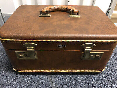 Vintage Abel & Bach ABC Leather Train / Travel / Cosmetic / Vanity Case - NO KEY