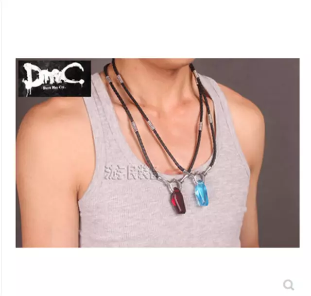 Game DmC Devil May Cry Dante Vergil Nephilim Ruby Necklace Pendant Red Blue Gift 3