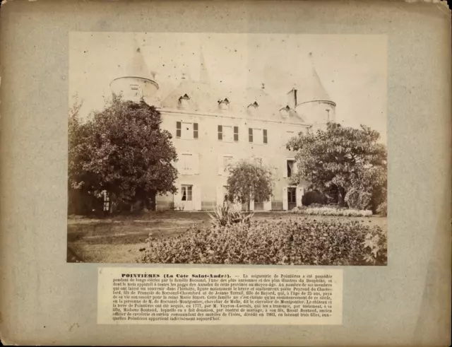 France, La-Côte-Saint-André, Château de Pointières vintage albumen print Tirag