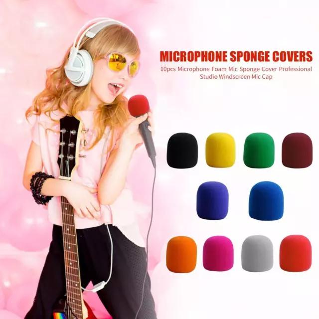 100pcs Microphone Foam Professional Studio Windscreen Mic Sponge Cover Cap DE 2