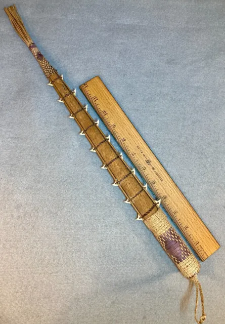 Antique Vintage Handmade Kingsmill Islands Wooden Shark tooth Club Sword weapon