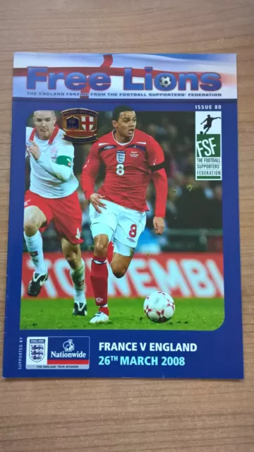 France v England Friendly International 26 March 2008 Free Lions & Match Badge