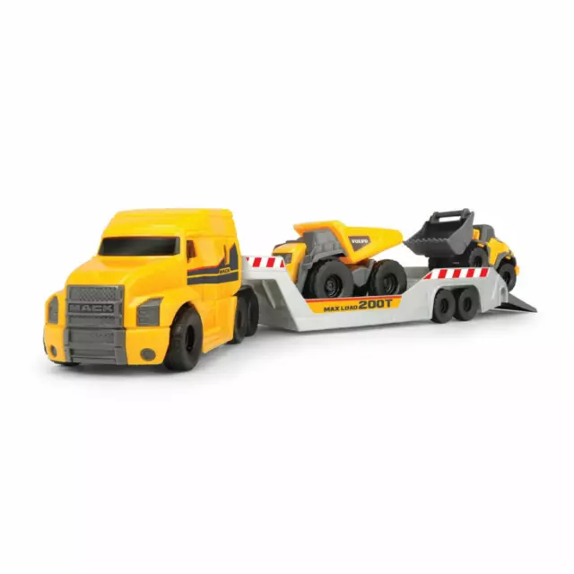 Dickie Toys Mack Mirco Builder Truck mit 2 Volvo Fahrzeugen Spielzeugauto Auto