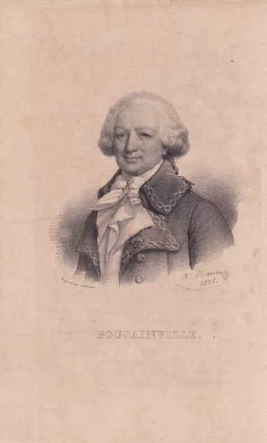 Portrait Louis Antoine de Bougainville Marine Tahiti Polynésie Explorateur 1835 2