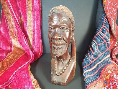 Old Carved African Marwood Bust …beautiful collection and display piece