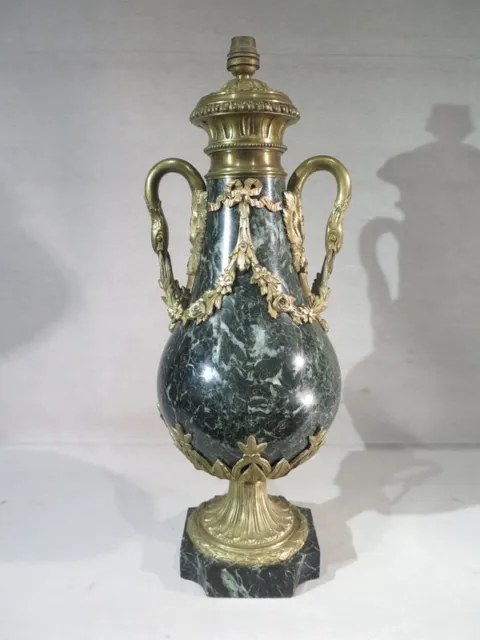 Ancienne Jolie Cassolette Lampe Marbre Et Bronze Col De Cygne Style Louis Xvi