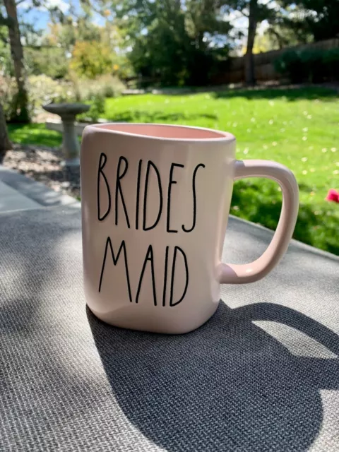 Rae Dunn BRIDES MAID Coffee Mug Artisan Collection Pink Ceramic Cup