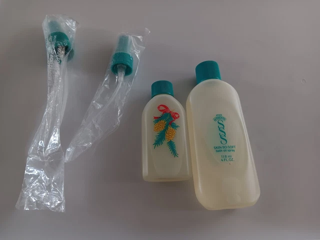 Aceite de baño original vintage Avon Skin-So-Soft botellas selladas de gel de ducha 8 oz.