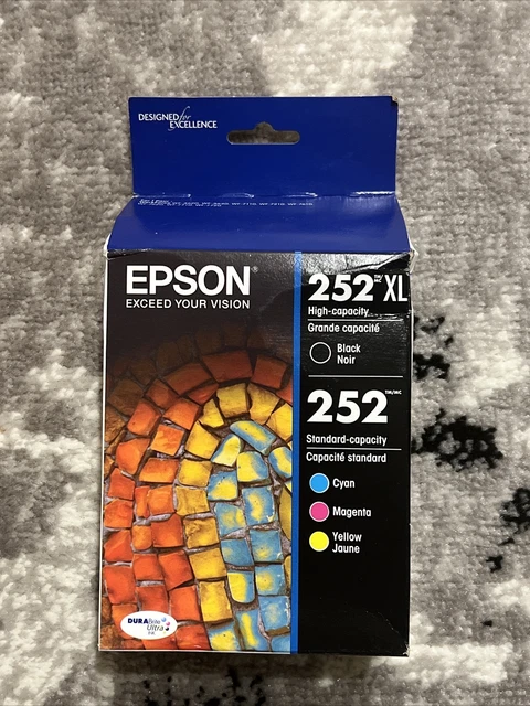 EPSON 252XL/252 BLACK/TRI-COLOR Ink Cartridge 4 Pack 2026 Genuine ...