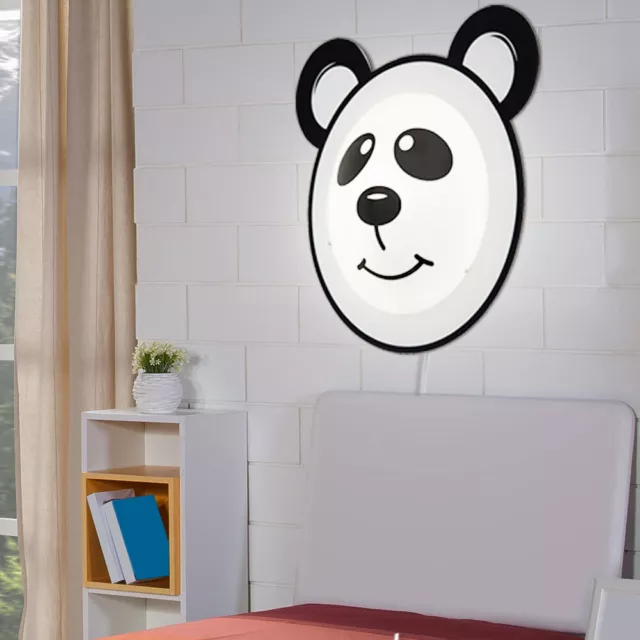 LED Panda Design Lampada Parete Ragazze Bambini Camera Vetro Faretto Rotondo