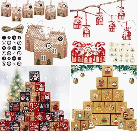 12 - 24 Tage Adventskalender Nageljuwelen Edelsteine Aufkleber Charms Aufkleber Perlen Schale