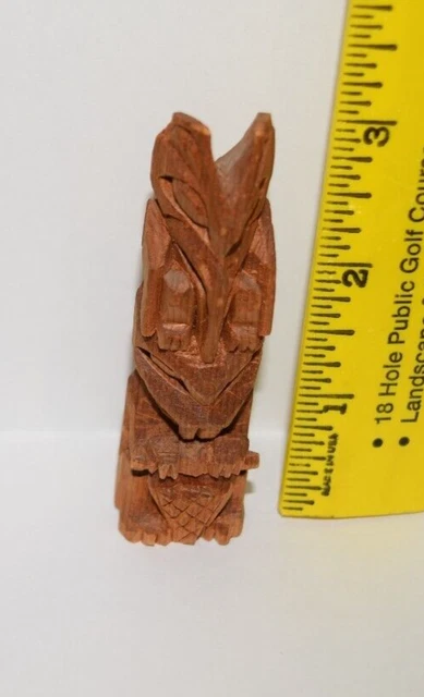 NW Coast Salish Haida Carved Totem Beaver Thunderbird Native First Nation Mini 2